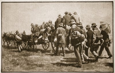 Certains des compagnons de captivité de Cronje en route vers le Cap, illustration de 